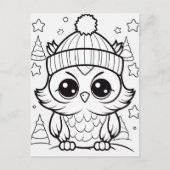 フェスティバルフクロウキッズ着色はがき ポストカード (正面)