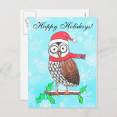フェスティバルフクロウホリディグリーティングハガキ シーズンポストカード (正面/裏面)