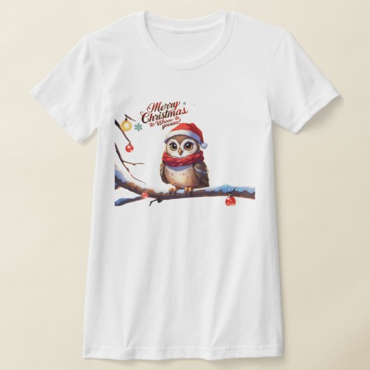 フェスティバルフクロウinサンタハット tシャツ (レイダウン)