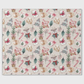 フェスティバルフューリーフレンズホリデーラッピング紙 ラッピングペーパー (フラット)