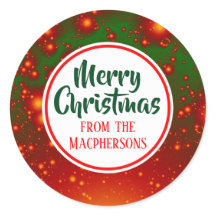 フェスティバルフラクタルクリスマスステッカー（赤い円）