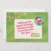 フェスティバルフラミンゴクリスマスフォトカード 招待状 (裏面)