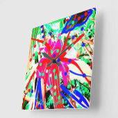 フェスティバルフラワーアートウォールクロック#2 スクエア壁時計 (傾斜)