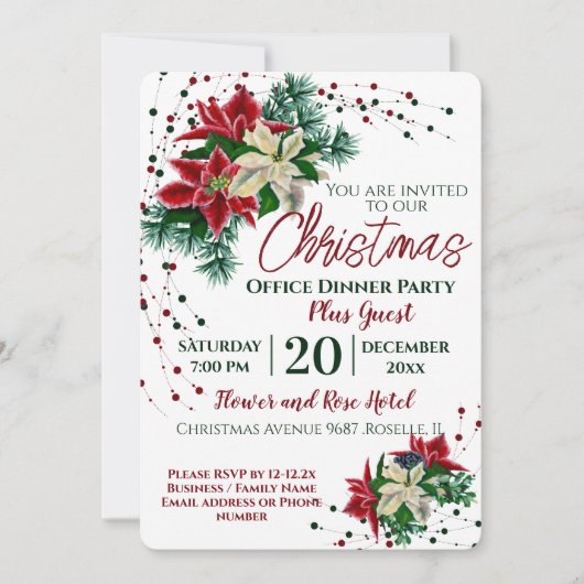 フェスティバルフラワーカンパニーオフィスクリスマスパーティー 招待状 (正面)