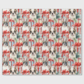 フェスティバルフランスのブルドッグパピークリスマス ラッピングペーパー (フラット)