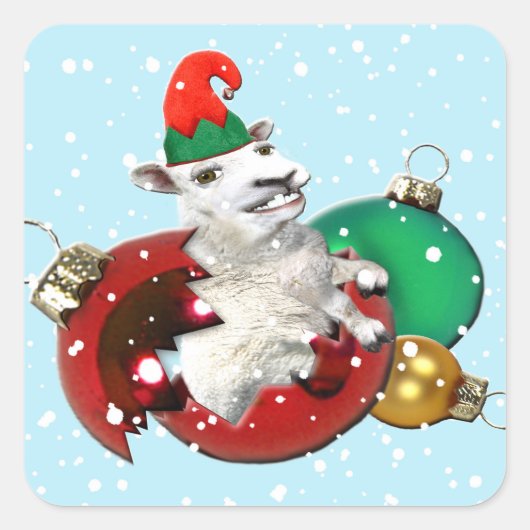 フェスティバルフリース壊れたバウブルステッカー スクエアシール (正面)