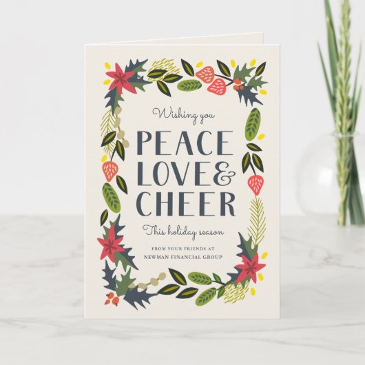 フェスティバルフレームホリデイ | モダン企業の休日 シーズンカード (正面)