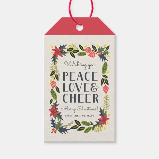 フェスティバルフレームホリデーギフトラベル ギフトタグ (正面)