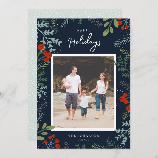 フェスティバルフレームホリデーフォトカード シーズンカード (正面/裏面)