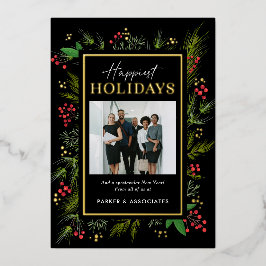 フェスティバルフレームFOILビジネスホリデーフォトカード 箔シーズンカード