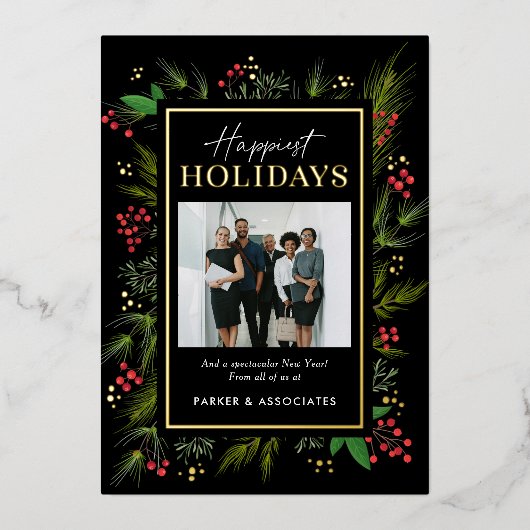 フェスティバルフレームFOILビジネスホリデーフォトカード 箔シーズンカード (正面)