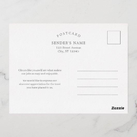 フェスティバルフレ実在イルビジネスホリディハガキ 箔招待状ポストカード (裏面)