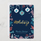 フェスティバルフローラと葉ペットポープリントオーナメント シーズンカード (正面/裏面)