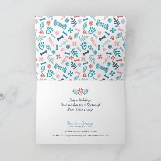 フェスティバルフローラと葉ペットポープリントオーナメント シーズンカード (内部)