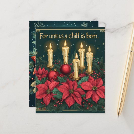 フェスティバルフローラキャンドルバイブル聖句スクラップブック紙 (正面/裏面インサイチュ)