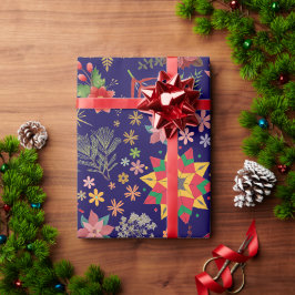 フェスティバルフローラクリスマス – ホリデーラッピング紙 ラッピングペーパー