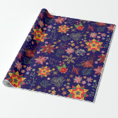 フェスティバルフローラクリスマス – ホリデーラッピング紙 ラッピングペーパー (アンロールド)