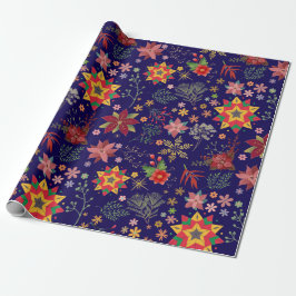 フェスティバルフローラクリスマス – ホリデーラッピング紙 ラッピングペーパー