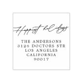 フェスティバルフローラハッピーホリデイズ金ゴールドインク ラバースタンプ (インプリント)