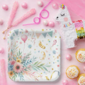 フェスティバルフローラパーティープレート-紙プレート ペーパープレート (パーティー)