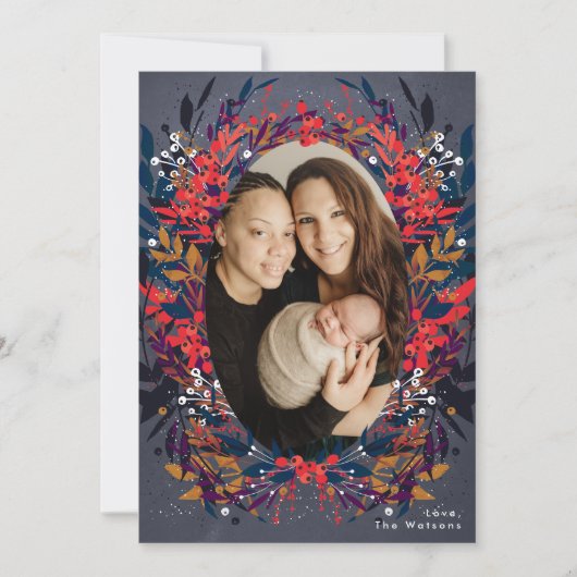 フェスティバルフローラベリークリスマスホリデーカード シーズンカード (正面)