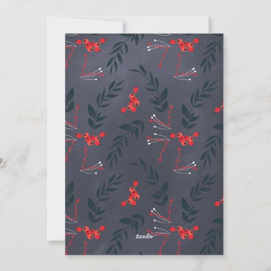 フェスティバルフローラベリークリスマスホリデーカード シーズンカード (裏面)