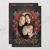 フェスティバルフローラベリーチョーククリスマスホリデーカード シーズンカード (正面/裏面)