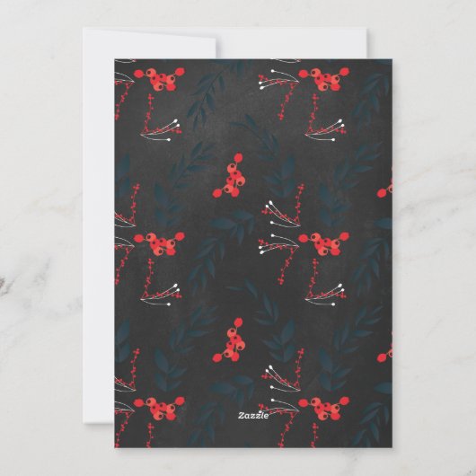 フェスティバルフローラベリーチョーククリスマスホリデーカード シーズンカード (裏面)