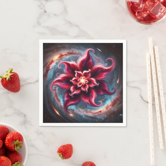 フェスティバルフローラポインセチア銀河系デカップナプキンズ スタンダードカクテルナプキン (インサイチュ)