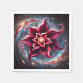 フェスティバルフローラポインセチア銀河系デカップナプキンズ スタンダードカクテルナプキン (正面)