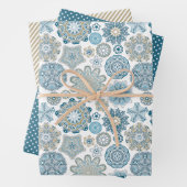 フェスティバルフローラマンダラスノーフレークのパターン ラッピングペーパーシート (インサイチュ)