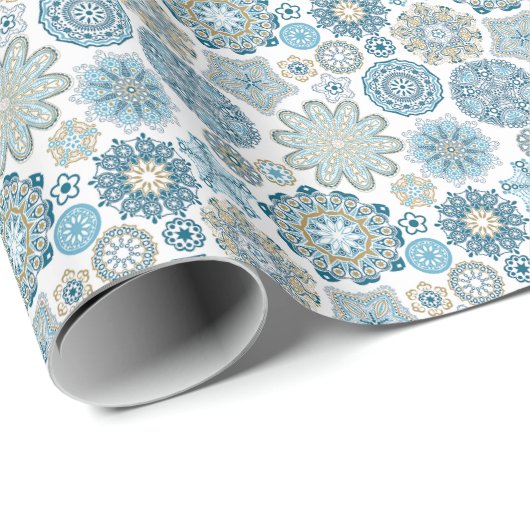 フェスティバルフローラマンダラスノーフレークのパターン ラッピングペーパー (ロールコーナー)