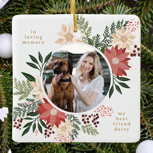 フェスティバルフローラモダンのクリスマス写真 セラミックオーナメント