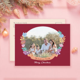 フェスティバルフローラリースダークレッド写真 シーズンポストカード