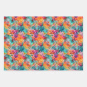 フェスティバルフローラルパターン – 鮮やか開花 ラッピングペーパーシート (正面)