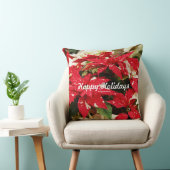 フェスティバルフローラレッドホワイトポインセティ葉アス クッション (椅子)