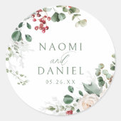 フェスティバルフローラ冬のウェディング感謝していあなたが好む ラウンドシール (正面)