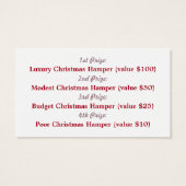 フェスティバルフール、クリスマスパーティーラッフルチケット (裏面)