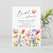 フェスティバルブライトウォーターカラーフラワーズブライダルシャワー 招待状 (スタンド正面)