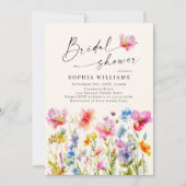 フェスティバルブライトウォーターカラーフラワーズブライダルシャワー 招待状 (正面)