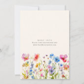フェスティバルブライトウォーターカラーフラワーズブライダルシャワー 招待状 (裏面)