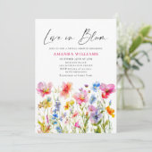 フェスティバルブライトウォーターカラーフラワーズブライダルシャワー 招待状 (スタンド正面)