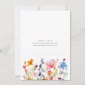 フェスティバルブライトウォーターカラーフラワーズブライダルシャワー 招待状 (裏面)