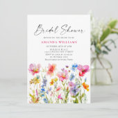 フェスティバルブライトウォーターカラーフラワーズブライダルシャワー 招待状 (スタンド正面)