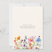 フェスティバルブライトウォーターカラーフラワーズブライダルシャワー 招待状 (裏面)
