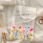 フェスティバルブライトウォーター色ワイルドフラワー結婚ズ アクリル招待状
