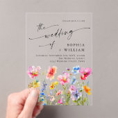 フェスティバルブライトウォーター色ワイルドフラワー結婚ズ アクリル招待状 (インサイチュ (ポータブル))