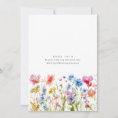 フェスティバルブライトウォーター色ワイルドフラワー結婚ズ 招待状 (裏面)