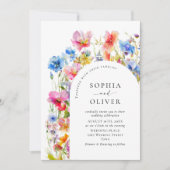 フェスティバルブライトウォーター色ワイルドフラワー結婚ズ 招待状 (正面)