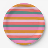 フェスティバルブライトストライプ ペーパープレート (正面)